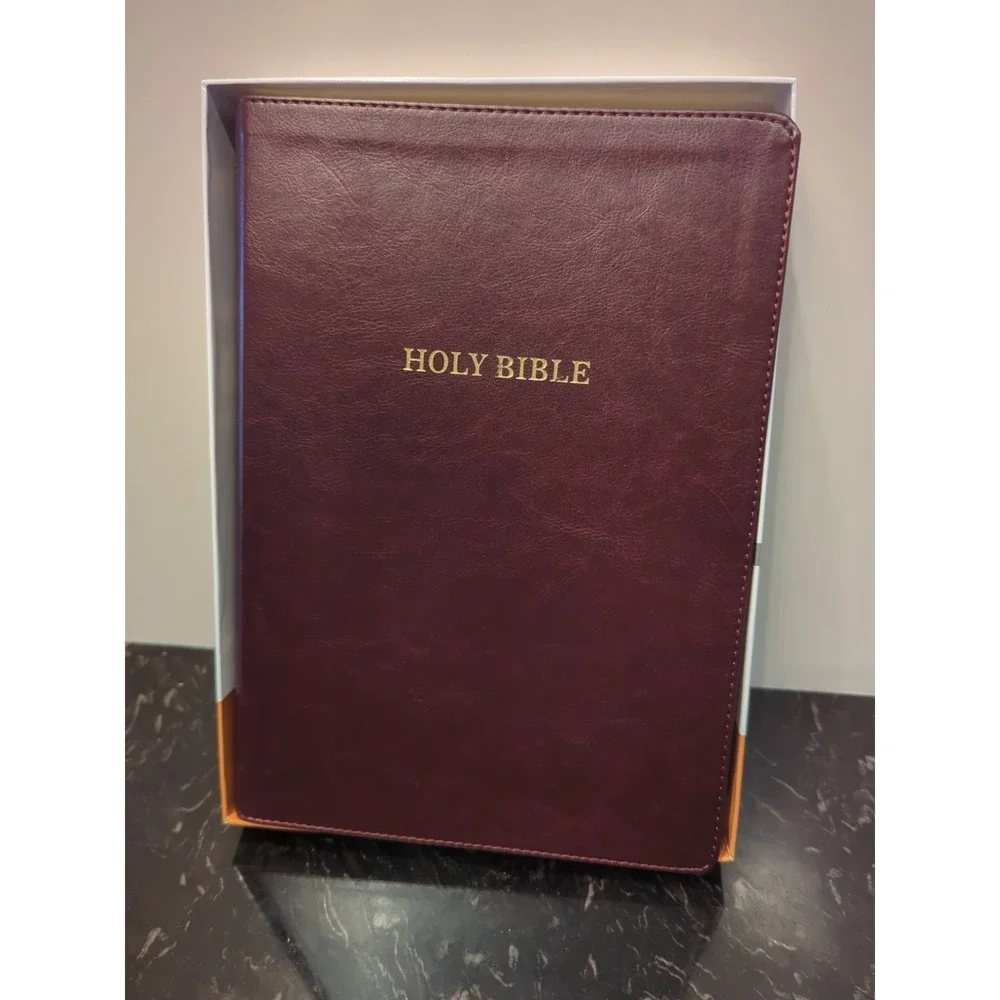 KJV Deluxe Reference Bible Super Giant Print, Burgundy